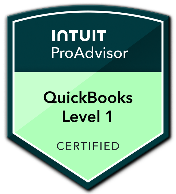 Intuit ProAdvisor QuickBooks Level 1 badge